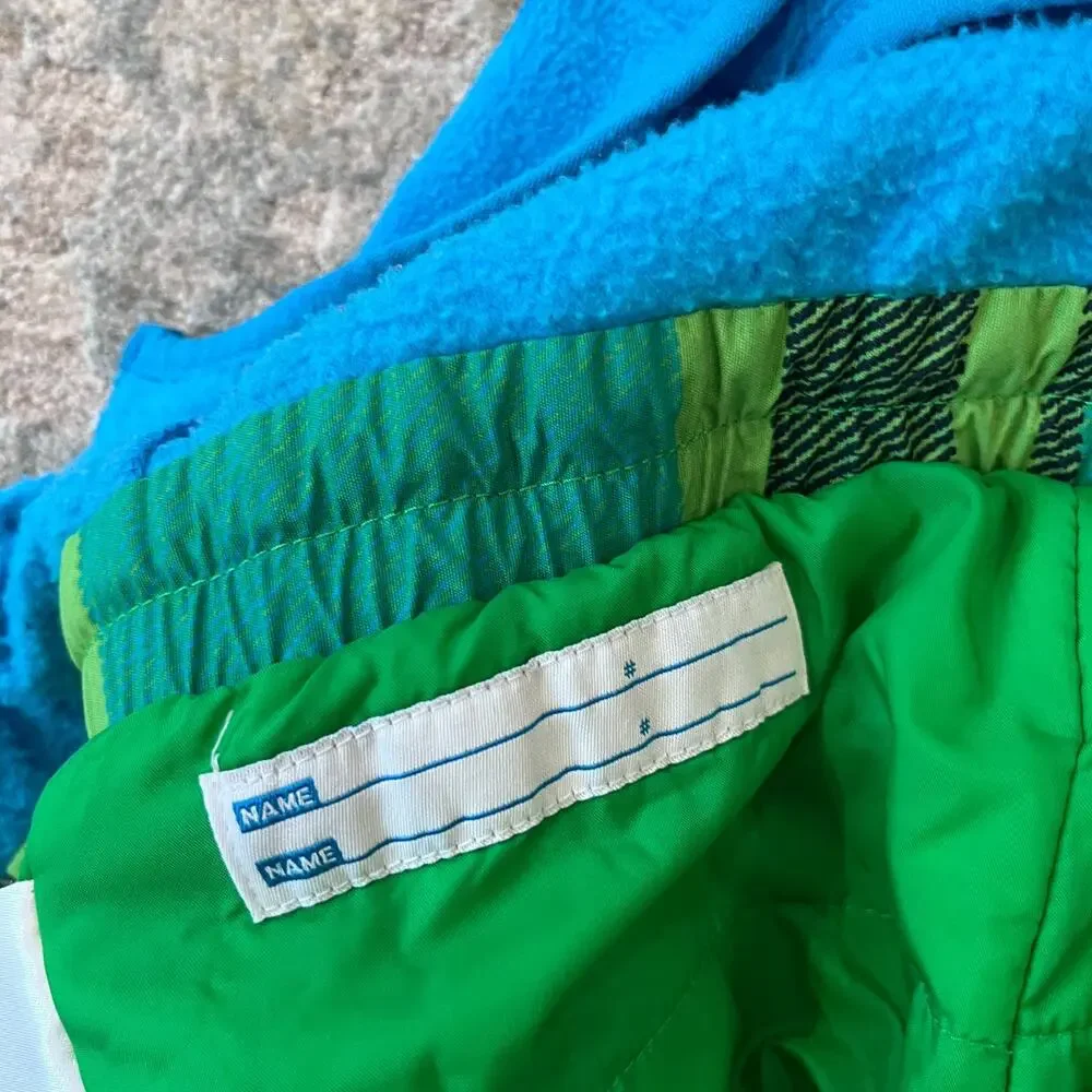 Columbia Blue Green Plaid Snow Bib Overalls 2T